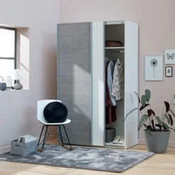 Garderob TARP 151x201 Betong/vit -Sovrum affär 100361