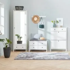 Hallmöbel TERPET M/spegel Vit -Sovrum affär 100397