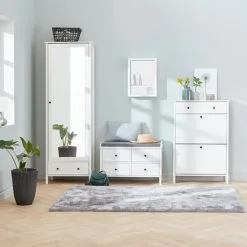 Bänk TERPET 4 Lådor M/dyna Vit -Sovrum affär 100413 1