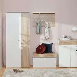 JYSK Internal Hallmöbel BELLE 80x190 Vit/ek -Sovrum affär 100461