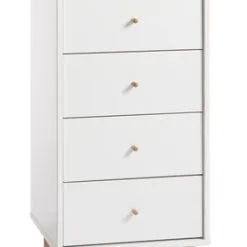 Byrå IDOMLUND 5 Lådor Smal Vit/ek