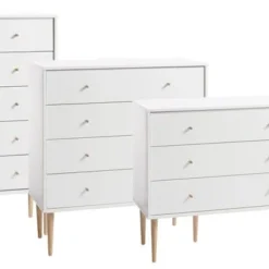 Byrå IDOMLUND 5 Lådor Smal Vit/ek -Sovrum affär 114569 1