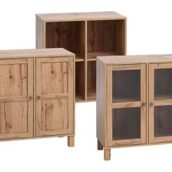 JYSK Internal Vitrinskåp SKALS Glasdörrar Ek -Sovrum affär 128053