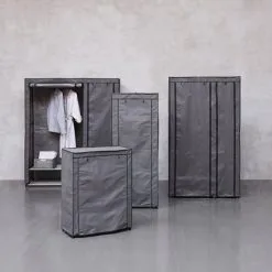 Skoskåp DAMHUS 4 Hyllor Mörkgrå 12 Skoskåp DAMHUS 4 Hyllor Mörkgrå -Sovrum affär 128886