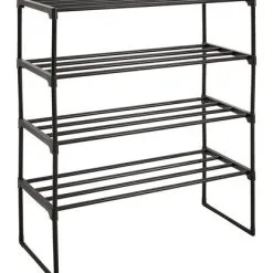 JYSK Internal Skohylla BORNHOLM 4 Hyllor Svart