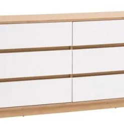 Byrå BILLUND 3+3 Lådor Vit/ek