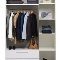 Garderob HELSTRUP 144x208 Högglans Vit -Sovrum affär 185948