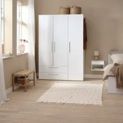 Garderob HELSTRUP 144x208 Högglans Vit -Sovrum affär 188050 2