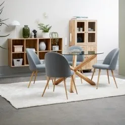 JYSK Internal Vitrinskåp SKALS Glasdörrar Ek -Sovrum affär 204958