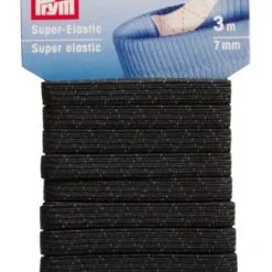 Gummiband 7mm 3m/pk Super Svart