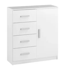 JYSK Internal Byrå TAPDRUP Kombi 4 Lådor 1 Dörr Vit
