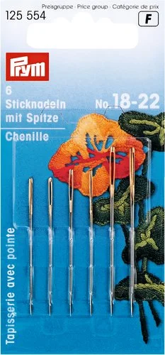 Broderinålar Silver Spetsiga 18-22 6st