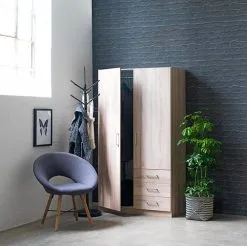 JYSK Internal Garderob HAGENDRUP 96x176 Kombi Ek -Sovrum affär 73090