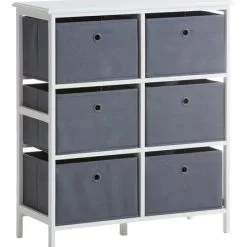 Byrå ODBY 3+3 Lådor Vit/grå