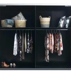 Garderob TARP 250x221 M/spegel Svart -Sovrum affär 86200