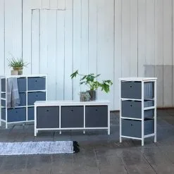 Byrå ODBY 3+3 Lådor Vit/grå -Sovrum affär 87475