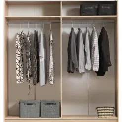 JYSK Internal Garderob SATTRUP 201x219 Vit/ek -Sovrum affär 92716