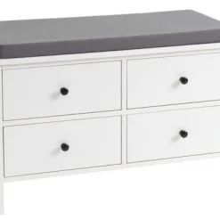 Bänk TERPET 4 Lådor M/dyna Vit